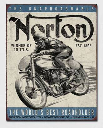 Tin Sign Norton TT Winner